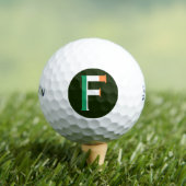F Monogram überlagert sich auf irischer Flagge ssf Golfball (Insitu T-Shirt)