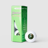 F Monogram überlagert sich auf irischer Flagge ssf Golfball (Verpackung)