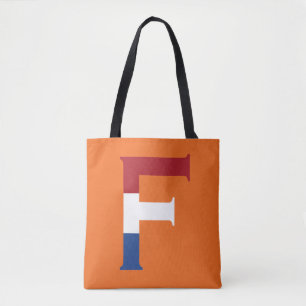 F Monogram überlagert sich auf NLD Flag auf oder s Tasche