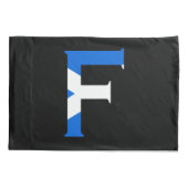 F Monogram überlagert sich auf schottischer Flagge Kissenbezug (Rückseite)