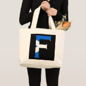 F Monogram überlagert sich auf Scottish Flag jtcn Jumbo Stoffbeutel (Vorderseite (Produkt))