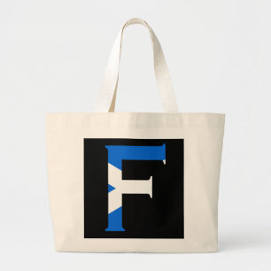 F Monogram überlagert sich auf Scottish Flag jtcn Jumbo Stoffbeutel