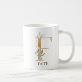 F Monogramm Floral Personalisiert Kaffeetasse