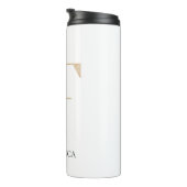 F Monogramm Floral Personalisiert Thermosbecher (Nach rechts gedreht)