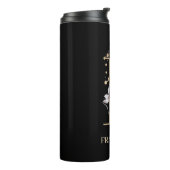 F Monogramm Personalisierter floraler Tumbler Thermosbecher (Nach links gedreht)