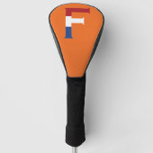 F Monogramm überlagert auf NLD-Flagge auf oder dct Golf Headcover (Vorderseite)