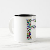 F Monogramm Zweifarbige Tasse (Vorderseite Links)