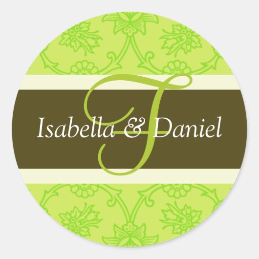 F Monogramme für Siegel zur Einladung zum Hochzeit Runder Aufkleber (Vorderseite)