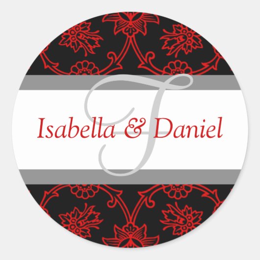 F Monogramme für Siegel zur Einladung zum Hochzeit Runder Aufkleber (Vorderseite)