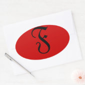 F OVALER AUFKLEBER (Umschlag)