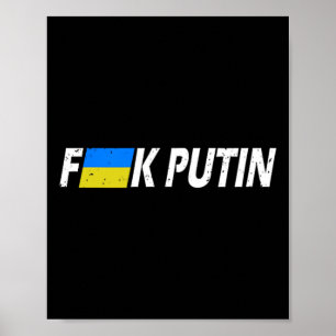 F Putin Ukraine Flag  Poster
