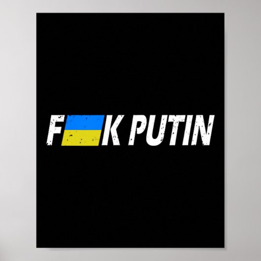 F Putin Ukraine Flag  Poster (Vorne)
