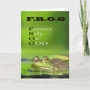 F.R.O.G Forever.Rely.On.GOD Grußkarten Karte