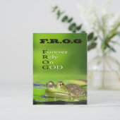 F.R.O.G Forever.Rely.On.GOD Postkarte (Stehend Vorderseite)