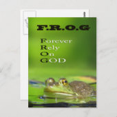 F.R.O.G Forever.Rely.On.GOD Postkarte (Vorne/Hinten)