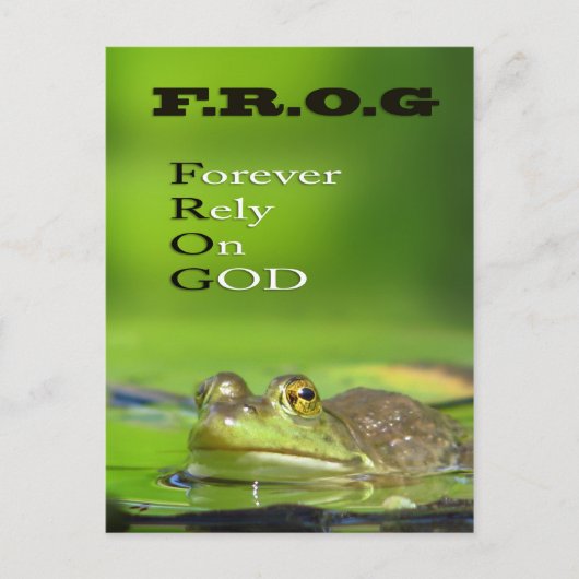 F.R.O.G Forever.Rely.On.GOD Postkarte (Vorderseite)