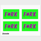 F*RK - Spielerisches Zensored-Fork-Design Rechteckiger Aufkleber (Blatt)