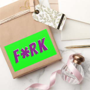 F*RK - Spielerisches Zensored-Fork-Design Rechteckiger Aufkleber