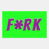 F*RK - Spielerisches Zensored-Fork-Design Rechteckiger Aufkleber (Vorderseite)