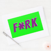 F*RK - Spielerisches Zensored-Fork-Design Rechteckiger Aufkleber (Umschlag)