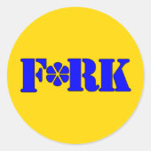 F*RK - Spielerisches Zensored-Fork-Design Runder Aufkleber (Vorderseite)
