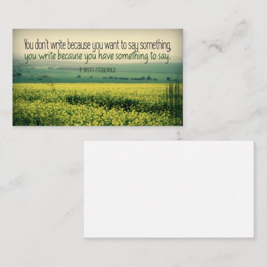 F. Scott Fitzgerald Inspirational Zitat "schreiben Mitteilungskarte (Vorne/Hinten)
