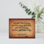 F. Scott Fitzgerald Inspirational Zitat "schreiben Postkarte (Stehend Vorderseite)