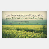 F. Scott Fitzgerald Inspirational Zitat "schreiben Rechteckiger Aufkleber (Vorderseite)