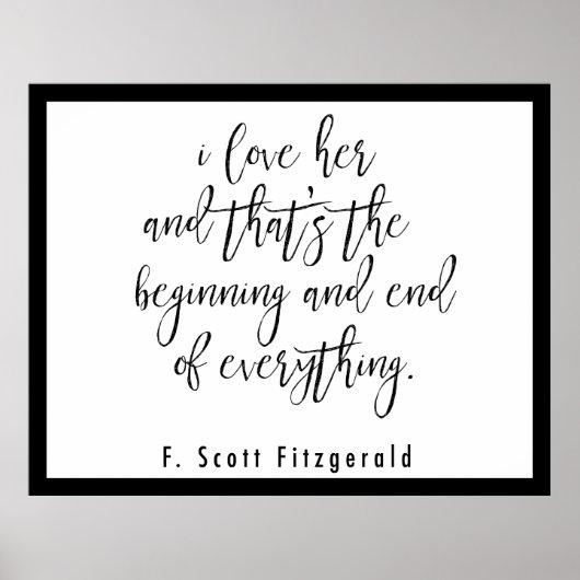 F. Scott Fitzgerald Quote Poster (Vorne)