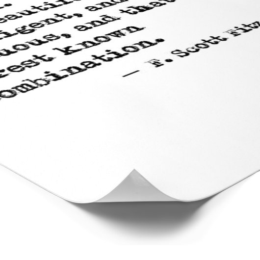 F Scott Fitzgerald Quote Poster (Ecke)