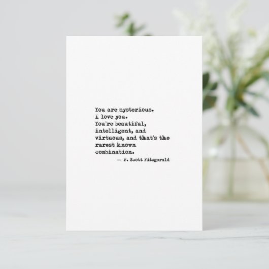 F Scott Fitzgerald Quote Save The Date (Stehend Vorderseite)