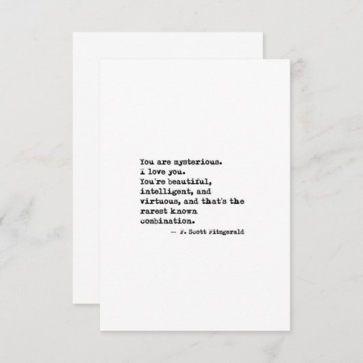 F Scott Fitzgerald Quote Save The Date (Vorne/Hinten)