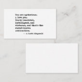 F Scott Fitzgerald Quote Visitenkarte (Vorne/Hinten)