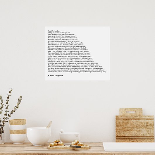 F Scott Fitzgerald Quotes Poster (Küche)