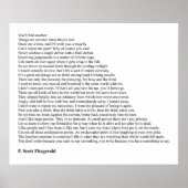 F Scott Fitzgerald Quotes Poster (Vorne)