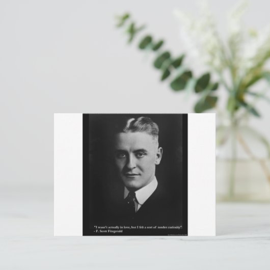 F Scott Fitzgerald Tender Kuriosity Gifts & T-Shir Postkarte (Stehend Vorderseite)