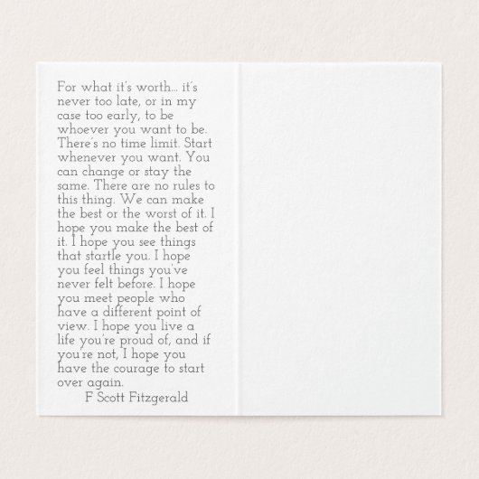 F. Scott Fitzgerald Zitat (Innenseite Aufgefaltet)