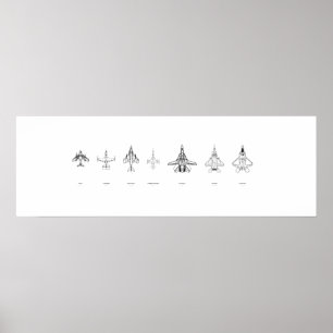 F-Serie Kämpfer-Konturen Poster