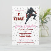 F that Ninja Divorce Party Einladung (Stehend Vorderseite)