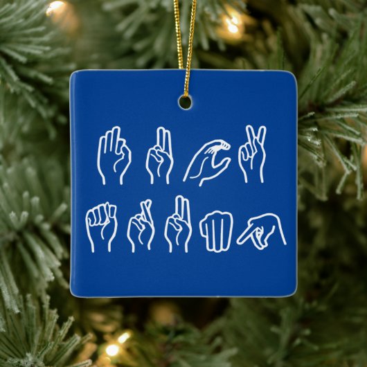 F TRUMP (IN ZEICHENSPRACHE) KERAMIKORNAMENT (Baum)