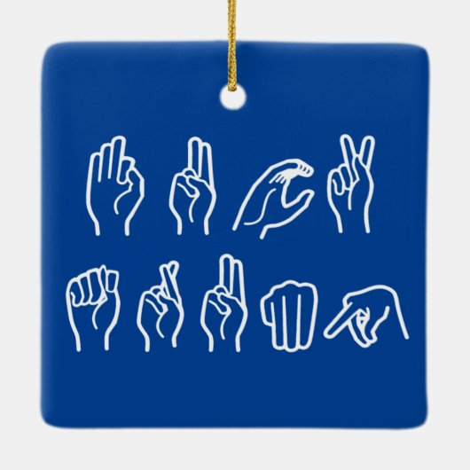 F TRUMP (IN ZEICHENSPRACHE) KERAMIKORNAMENT (Rückseite)