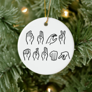 F TRUMP (SIGN SPRACHE) KERAMIK ORNAMENT