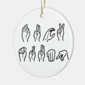 F TRUMP (SIGN SPRACHE) KERAMIK ORNAMENT (Links)