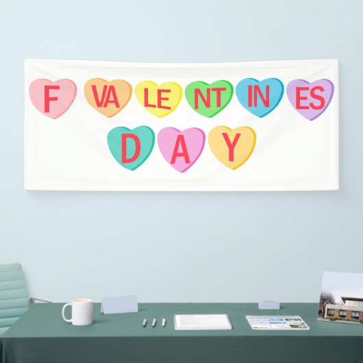 F VALENTINE'S DAY - Candy Hearts Banner (Messe)