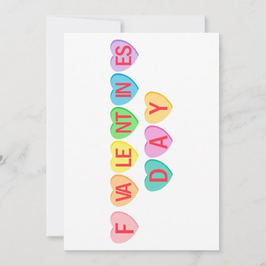 F VALENTINE'S DAY - Candy Hearts Banner Feiertagskarte (Vorderseite)