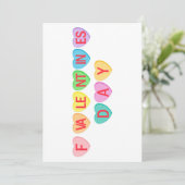 F VALENTINE'S DAY - Candy Hearts Banner Feiertagskarte (Stehend Vorderseite)