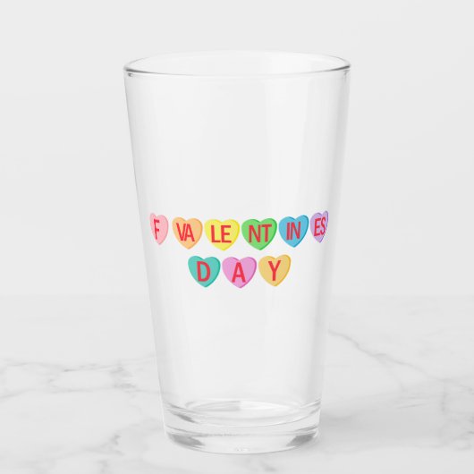 F VALENTINE'S DAY - Candy Hearts Banner Glas (Vorderseite)