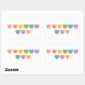 F VALENTINE'S DAY - Candy Hearts Banner Rechteckiger Aufkleber (Blatt)