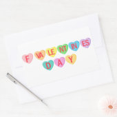 F VALENTINE'S DAY - Candy Hearts Banner Rechteckiger Aufkleber (Umschlag)