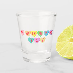 F VALENTINE'S DAY - Candy Hearts Banner Schnapsglas